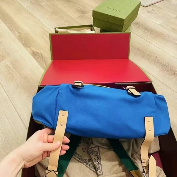 NIB Authentic Gucci Canvas Childrens Sciroppo Patch Backpack - Picture 6 of 8